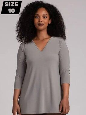 SYMPLI - Nu Ideal V-Neck Tunic (Taupe) NWT